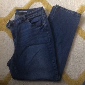 Medium Wash Distressed Blue Denim Boyfriend Jeans